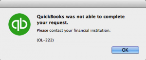 Error code OL 222 in QuickBooks