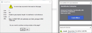 QuickBooks Script Error