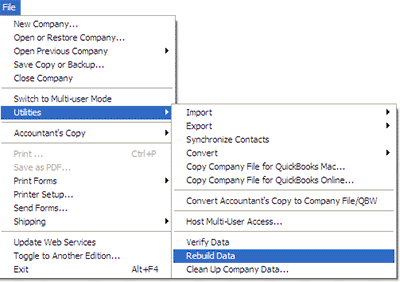 Rebuild Company File