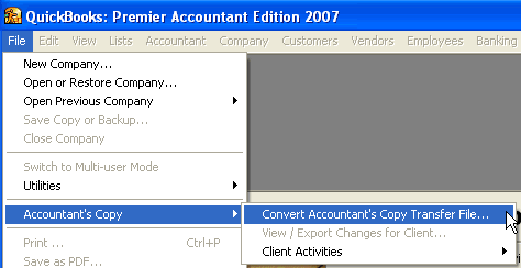 Convert an Accountant’s Copy Transfer File