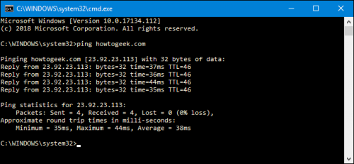 Ping Computer in a Network