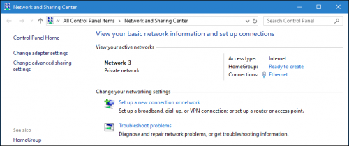 Windows Network and Sharing Center QuickBooks error h505