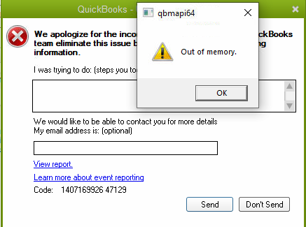 QBMapi64 Out of Memory Error